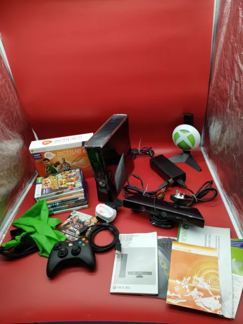 250GB Microsoft Xbox 360 Slim Console Bundle + Kinect + Controller + Games