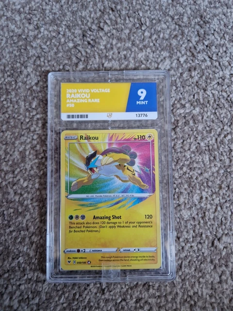 Raikou 050/185 Amazing Rare Vivid Voltage Mint 9 Ace Grading Pokemon Card