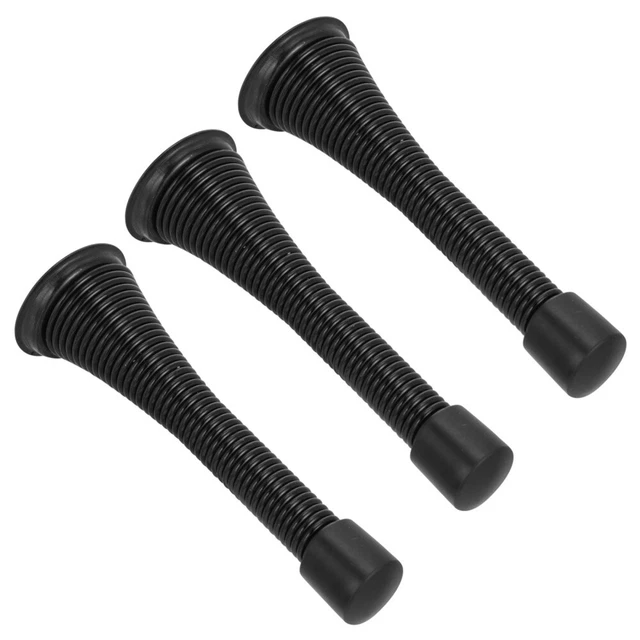 3 Pcs Satin Nickel Door Stopper Spring Loaded Door Stop Rubber Door Bumper Tip