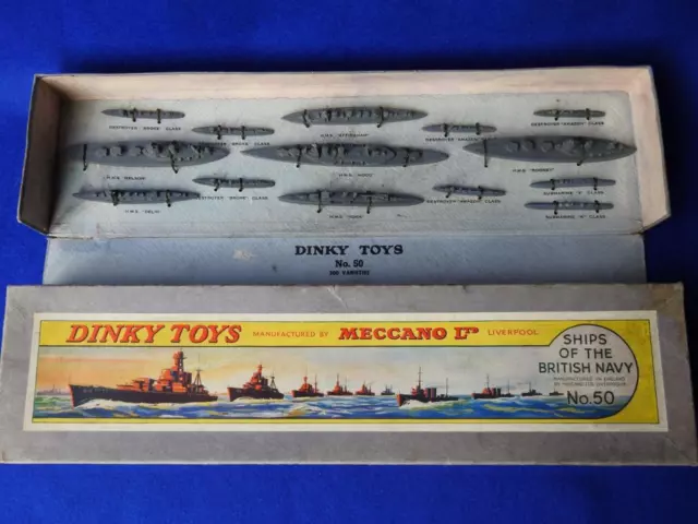 DINKY TOYS MECCANO 1934-42 No.50 BOXED DISPLAY SET SHIPS OF THE BRITISH NAVY 3