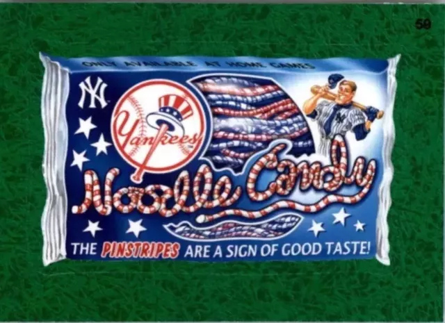 2016 Wacky Packages MLB **Grass #59 Yankees Noodle Candy**