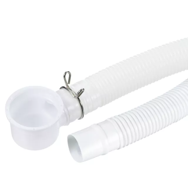 Bañera Desagüe Tubería Expandible Fregadero Desagüe 130cm Flexible Tubo, Blanco