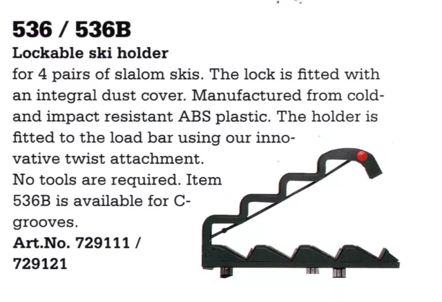 SKI ARMS - BRAND NEW  LOCKING 4 PAIR DIAGONAL ONLY $15 Huge save on RRP $189 3