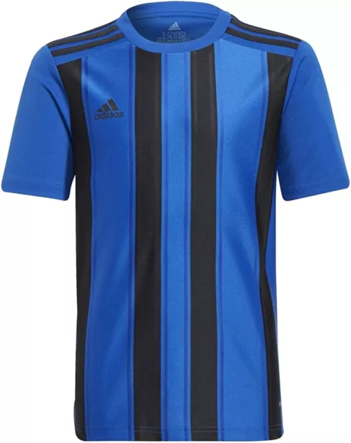 T-shirt sportiva Adidas ragazzi maglia a righe blu taglia 128