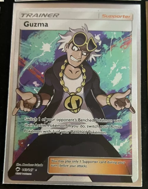 Pokémon Karte Guzma 143/147 Full Art Trainer brennende Schatten Neuwertig