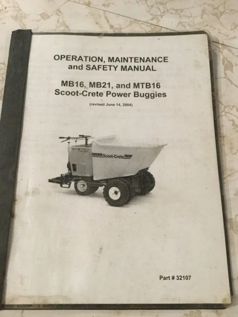 Miller Scoot Crete Power Buggy Concrete Buggy Manual
