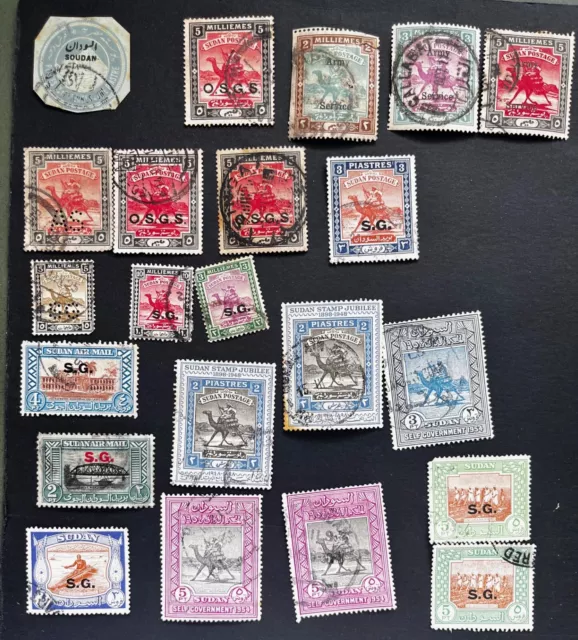 Sudan - Collection -mostly overprinted from early issues inc O63