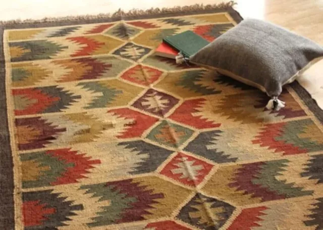 Kelim-teppich Teppich Traditionell Kelim Vintage Natürlich Handgewebt Wolle Jute