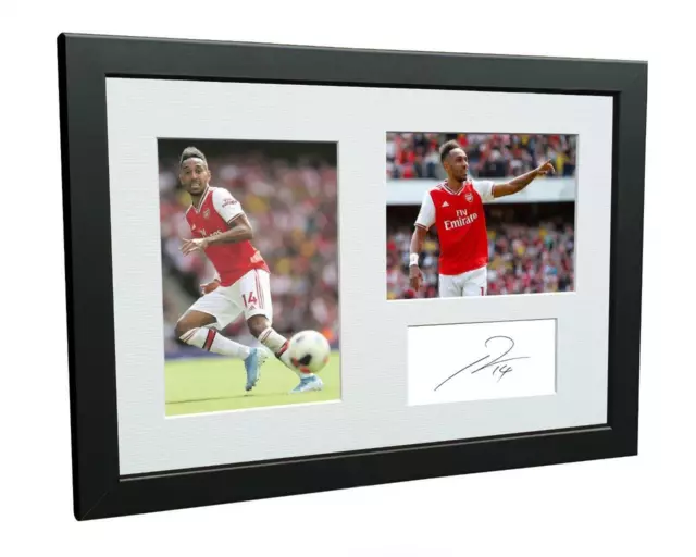 Signed Pierre-Emerick Aubameyang Arsenal Photo Photograph Picture Frame Gift A4