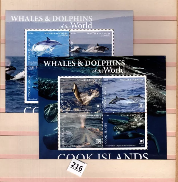 Li Cook Islands 2020 - Mnh - Marine Life - Whales - Dolphins