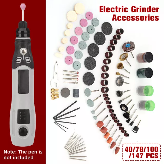 40/78/147 Electric Die Grinder Rotary Tool Set Accessory Polisher Carving Tools