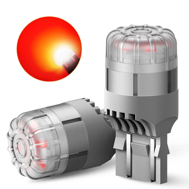 2X 7443 AUXITO LED Bright High Brake Red Tail Light/Parking Safety Bulbs Warning
