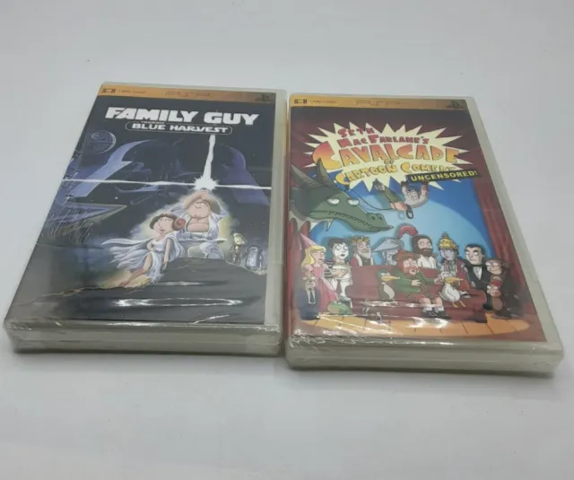 PSP Seth Mcfarlane Family Guy Blue Harvest UMD Video + Cavalcade Comedy Lot Of 2