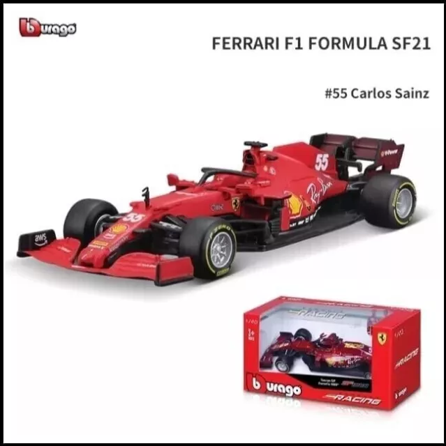 Modellino Ferrari SF21 Carlos Sainz #55 Formula1 F1 Scala 1/43 Die Cast Auto