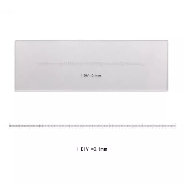 DIV 0.1mm Calibration Slide Length 50mm Horizontal Scale Ruler for Microscope