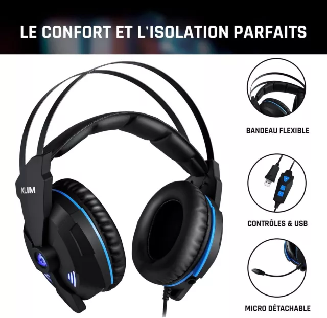 Casque Gamer USB - Son 7.1 Surround + Isolation