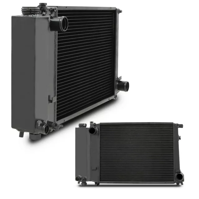 45mm HIGH FLOW BLACK ALLOY RADIATOR RAD FOR BMW 3 5 SERIES E30 E36 E34 MANUAL