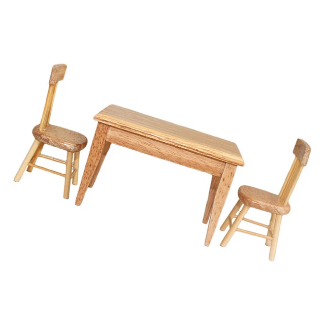 Lot de 2 Mini chaises de Plage à l'échelle 1:12, Accessoires pour Maison poupée, Assise en Tissu Bleu et Blanc, Accessoires Miniatures à Monter soi-même, pour Maison poupée