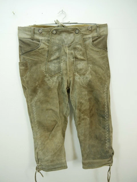 Mit Stickerei Lederhose Antikleder speckig und bequem Kniebund Gr.106 / 52