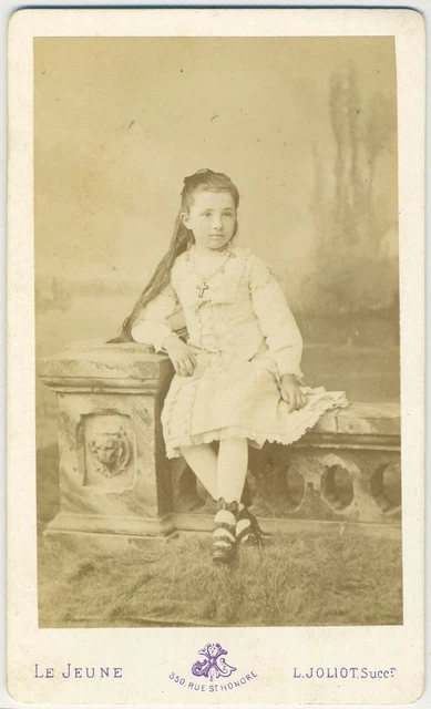 Actrice portant une voilette, à identifier, CDV par Vaury et Cie. von Photographie originale