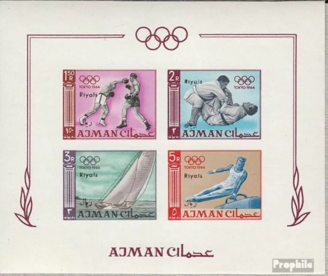 Ajman Block A10B (kompl.Ausg.) postfrisch 1967 Olymp. Sommerspiele ´64, Tokio