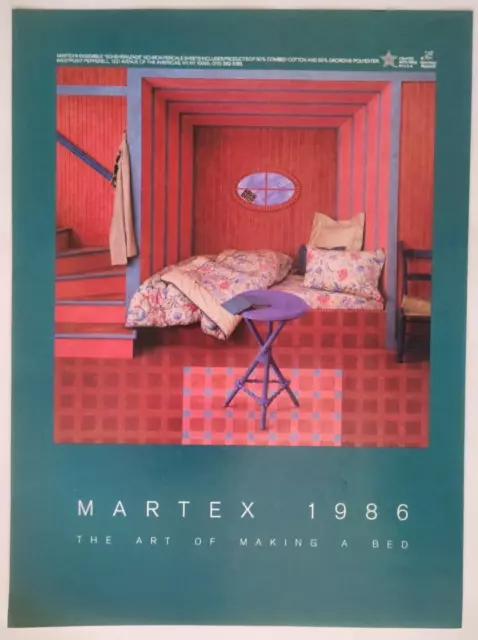Martex Sheets Bedding "Art Of Making A Bed" Original 1986 Ad New Yorker 8x11"
