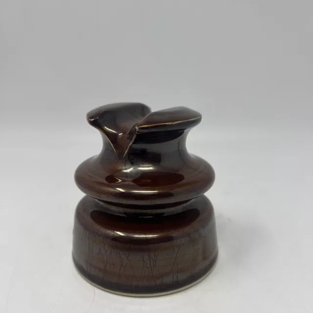 Vintage Rare Locke HI-Top 77 USA Porcelain Electrical Insulator Chocolate Brown 3