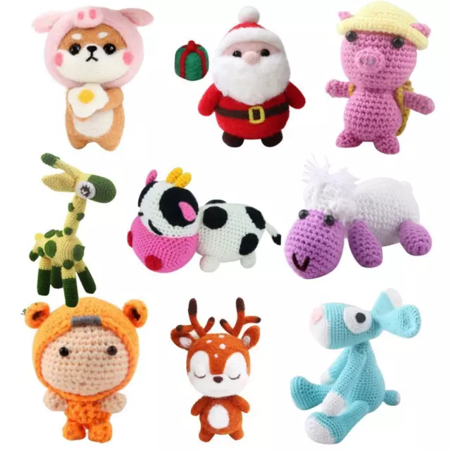 3D Animals Dolls Crochet Craft Kit for Beginners Knitting Stuffed Toy Handmade