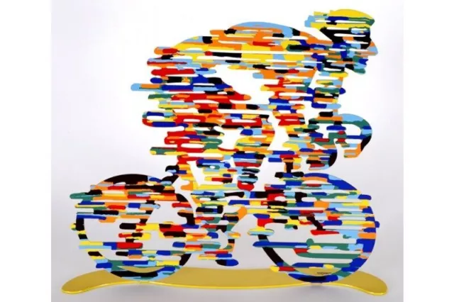 Pop art metal Tour De France Bicycle David Gerstein Armstrong Sculpture