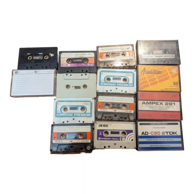 Lot of 14 Pre Recorded Audio Cassette Tapes Sold as Blanks