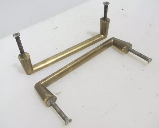 Vintage Brass Door Handles Shop Pulls Old Pub Cinema Art Deco 9"