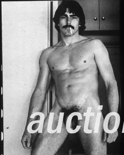 VINTAGE NEGATIVE: Man Male Nude Naked Physique Shirtless Muscle Athlete Candid