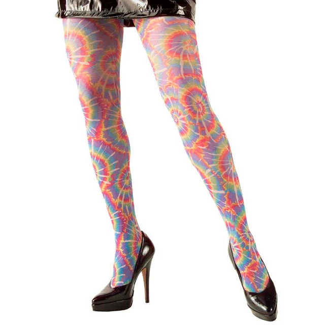 Collant hippie neon collant fini colorati 40 collant discoteca anni 70