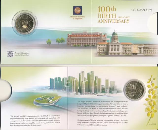 Singapore / Singapur - $10 2023 UNC - Gedenkausgabe, 100th Birth Lee Kuan Yew