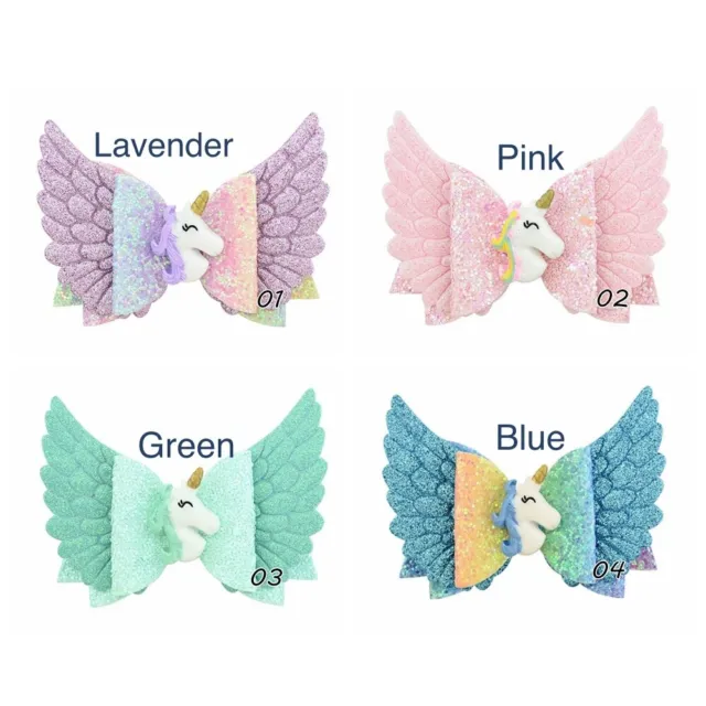 3.5 inch Glitter Angle Wing Hair Bows Unicorn Bows Girls Hairpins Fairy Clips