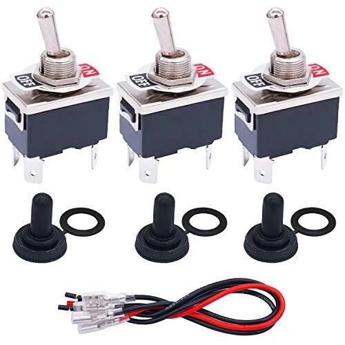 3 Pcs Latching Toggle Rocker Switches 4 Pin 2 Position ON/Off DPST Heavy Duty