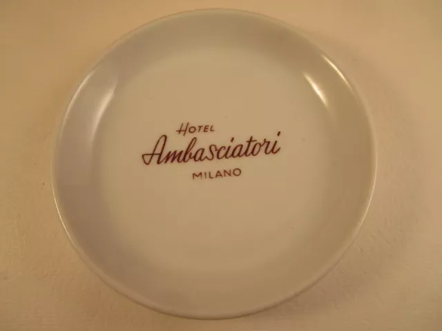 Vintage Hotel Ambasciatori Milano Italy Souvenir Trinket Change Dish