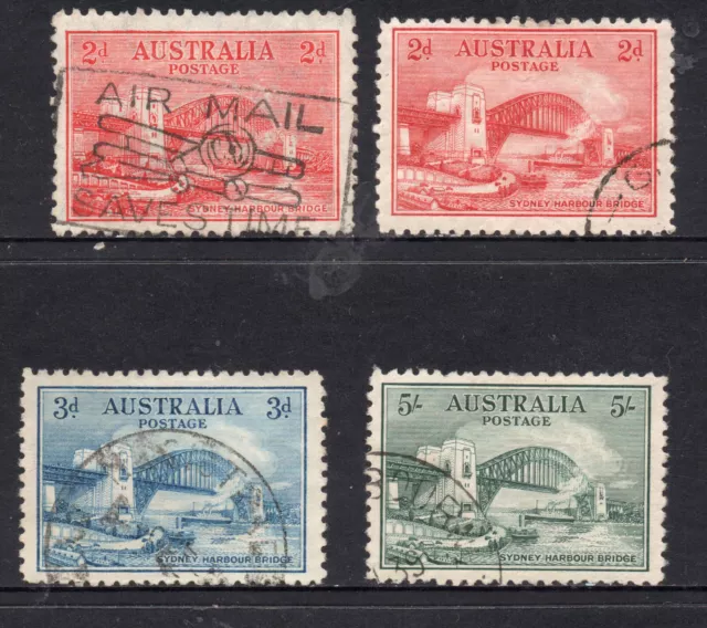 1932 Australia Sydney Harbour Bridge set incl Five Shillings with gum no hinge