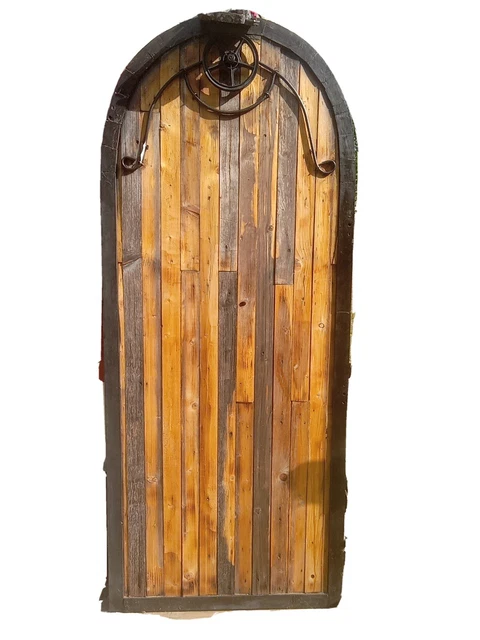 Rustic reclaimed lumber arched top door special buy it now 32 X 82.5 LHS.