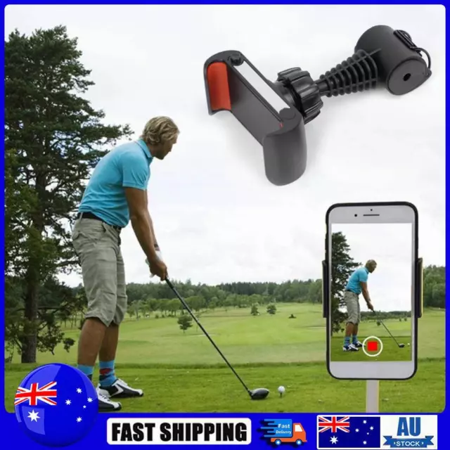 Golf Phone Holder Clip Golf Accessories Swing Record Phone Holder (Black Red)