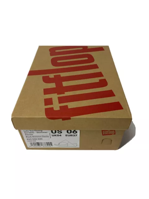 NIB Fitflop Lulu Toe-Thong Shimmer Sandals, Women's Size 6 M, Black MSRP $80