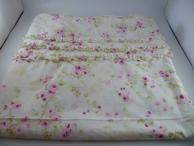 Simply Shabby Chic Fabric Shower Curtain Cherry Blossom Pink Roses 72"  Cotton