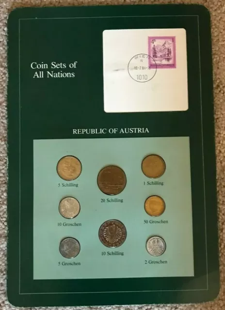 Coin Sets of All Nations - Republic of Austria - 8 Coins - Uncirculated