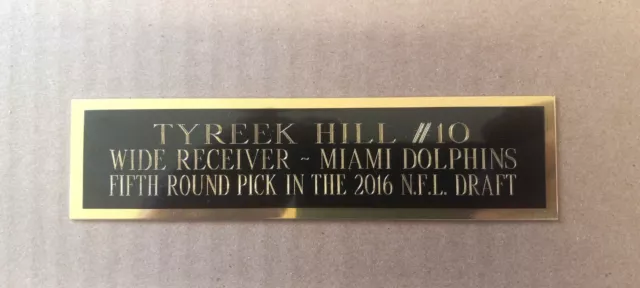 Tyreek Hill Football Card Miami Dolphins Card Display Case Nameplate 1.5" X 8"