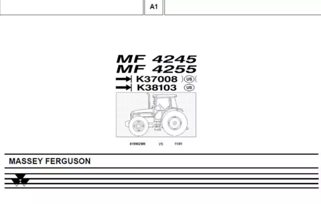 Massey Ferguson 4245 4255 (sn. K30001 - K37008) parts catalog