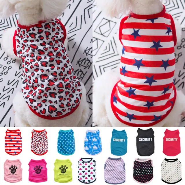 Various Summer Spring Puppy Dog Cat TShirt Vest Shirt Small Pet Clothes Costume+