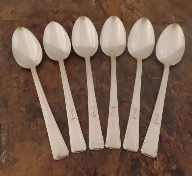 American Silver Revelation 6 Teaspoons Spoons Vintage Silverplate Flatware Lot D