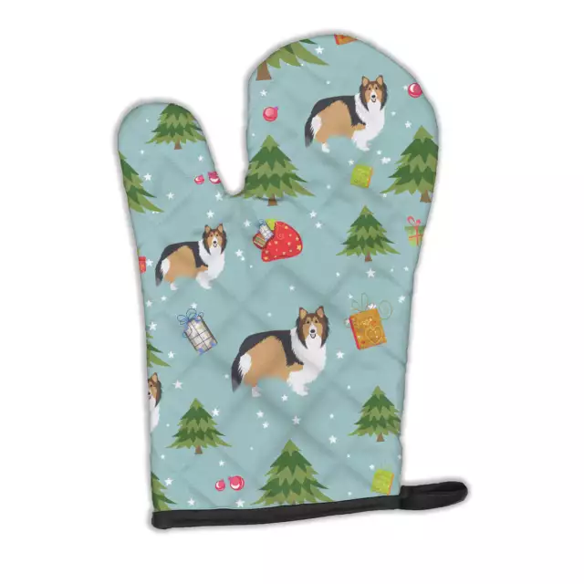 Sheltie Shetland Sheepdog Christmas Holiday Design Oven Mitt BB4980OVMT-SUK 3