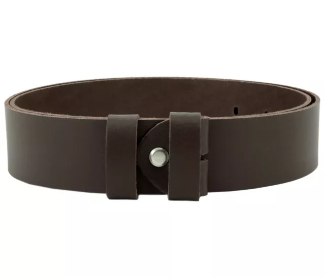 Echt Ledergürtel 4 cm ohne Schnalle Wechselgürtel Leder Gürtel Belt Dunkelbraun