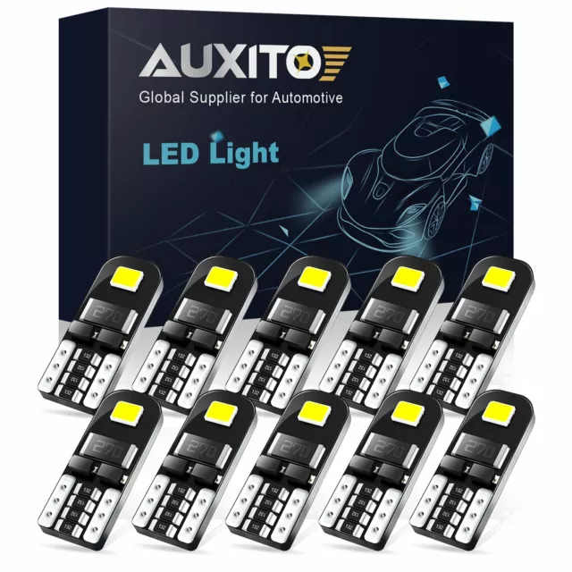 10x AUXITO Canbus LED 194 T10 168 W5W Wedge Interior Dome Map License Light Bulb